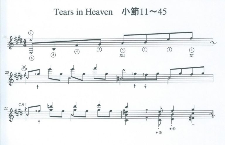 クラシックギター Tears in Heaven 徹底攻略マニュアルvol.1（1～11小節） | 灯台守夫の音楽研究所